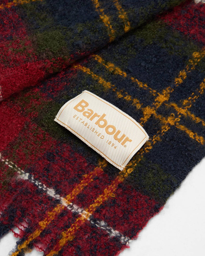 Barbour Womens Saltburn Beanie & Tartan Scarf Gift Set