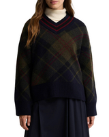 Barbour Womens Shae V-Neck Tartan Wool Jumper Sweater