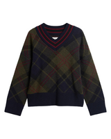 Barbour Womens Shae V-Neck Tartan Wool Jumper Sweater