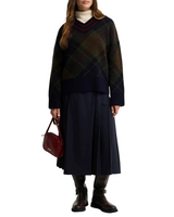 Barbour Womens Shae V-Neck Tartan Wool Jumper Sweater