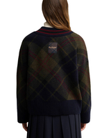 Barbour Womens Shae V-Neck Tartan Wool Jumper Sweater