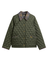 Barbour Womens Icons Tartan Collar Cropped Liddesdale Quilted Jacket