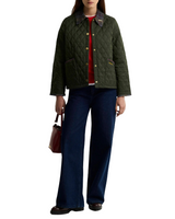 Barbour Womens Icons Tartan Collar Cropped Liddesdale Quilted Jacket