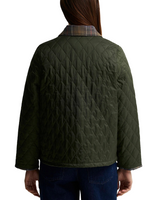 Barbour Womens Icons Tartan Collar Cropped Liddesdale Quilted Jacket