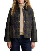 Barbour Womens Tartan Reimagined Icons Tartan Cropped Liddesdale Quilted Jacket