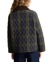 Barbour Womens Tartan Reimagined Icons Tartan Cropped Liddesdale Quilted Jacket