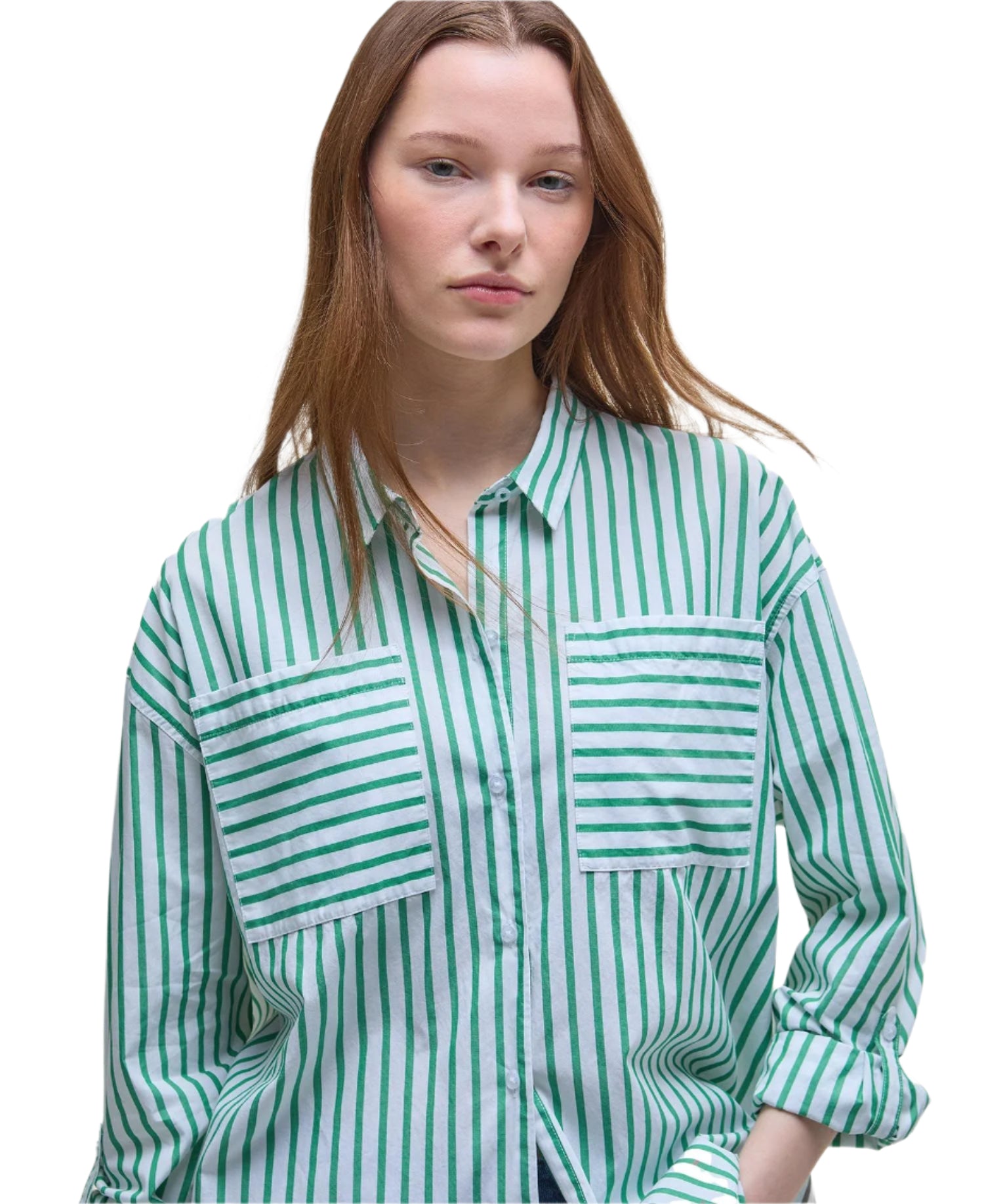 Barbour Womens Nicola Striped Relaxed Long-Sleeved Shirt