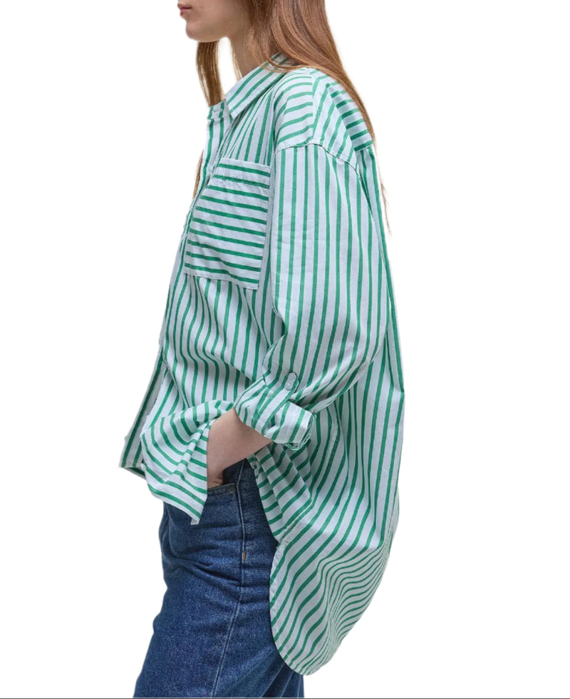 Barbour Womens Nicola Striped Relaxed Long-Sleeved Shirt