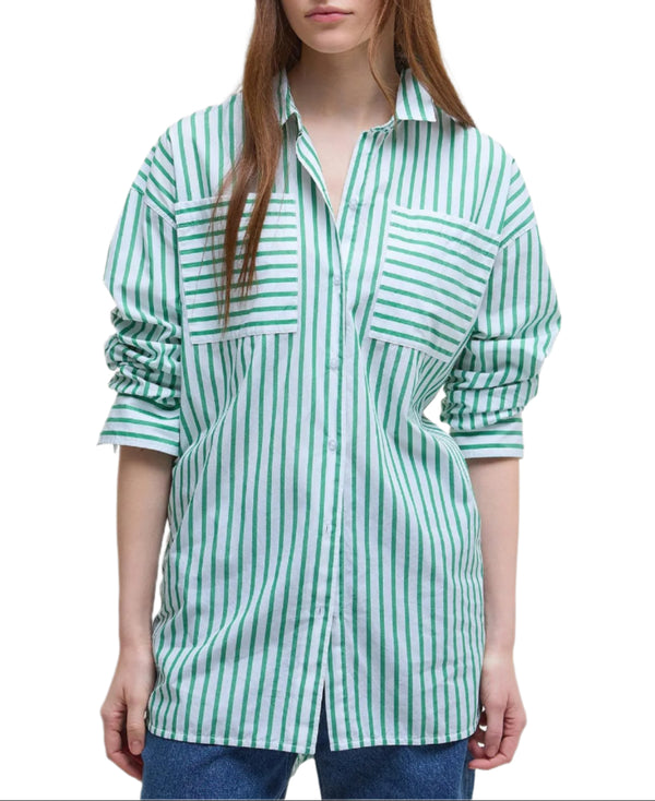Barbour Womens Nicola Striped Relaxed Long-Sleeved Shirt