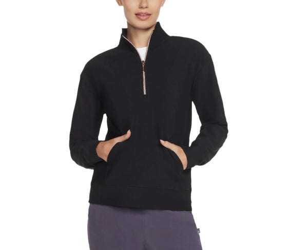 SKECHERS Womens Go Lux Rib 1/4 Zip Jacket