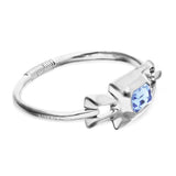 UNOde50 Silver & Blue Faceted Crystal Semi-Rigid Bracelet - Medium