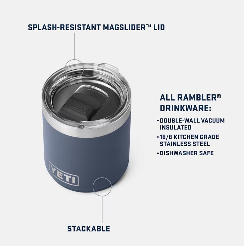 YETI Rambler 10 oz. Stackable Lowball Mug with MagSlider Lid