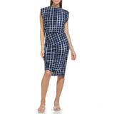 Calvin Klein Womens Printed Ruched Dress