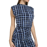 Calvin Klein Womens Printed Ruched Dress