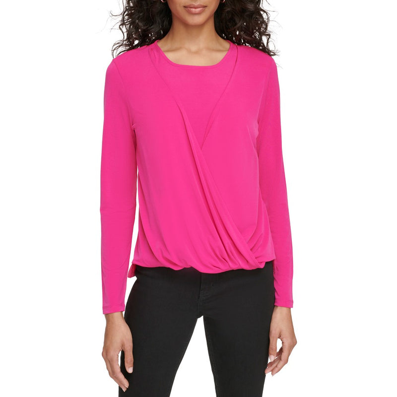 Calvin Klein Womens Matted Jersey Long Sleeve Top