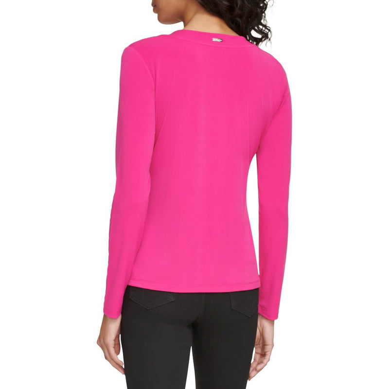 Calvin Klein Womens Matted Jersey Long Sleeve Top
