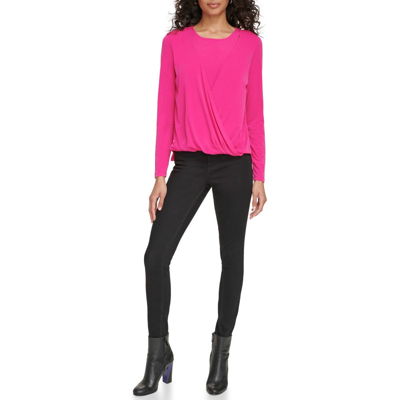 Calvin Klein Womens Matted Jersey Long Sleeve Top