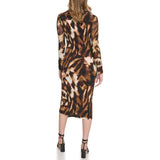Calvin Klein Womens Print Matte Jersey Long Sleeve Dress
