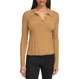 Calvin Klein Womens Point Collar Long Sleeve Sweater
