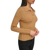 Calvin Klein Womens Point Collar Long Sleeve Sweater