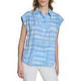 Calvin Klein Womens Printed Short Sleeve Top