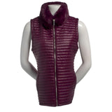 Calvin Klein Womens Light Weight Nylon Faux Fur Combo Vest