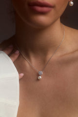 Nadri Under The Sea Cushion Halo Pearl Necklace