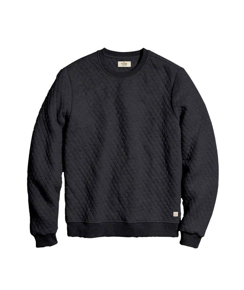 Marine Layer Mens Corbet Quilted Crewneck Sweater