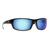 Calcutta Meads Shiny Black Frames - Blue Mirror Lens - Polarized Sunglasses
