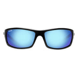 Calcutta Meads Shiny Black Frames - Blue Mirror Lens - Polarized Sunglasses