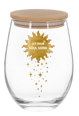 Ganz Celestial Stemless Wine Glasses with Wooden Lid