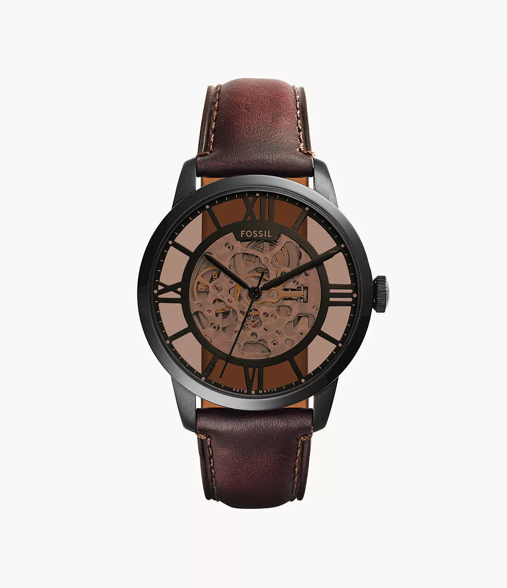 Fossil Townsman Automatic Dark Brown Leather Watch