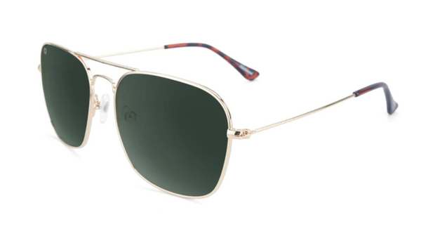 Knockaround Mount Evans Gold Frame - Aviator Green Lens - Polarized Sunglasses