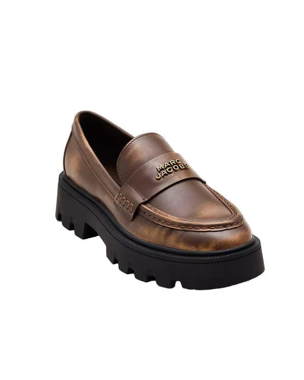 Marc Jacobs Womens The Distressed Leather Frankie Loafers