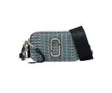 Marc Jacobs The Washed Monogram Denim Snapshot Crossbody Handbag