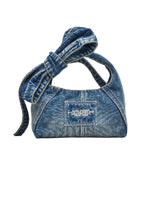 Marc Jacobs The Denim Bow Mini Sack Shoulder Handbag