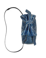 Marc Jacobs The Denim Bow Mini Sack Shoulder Handbag