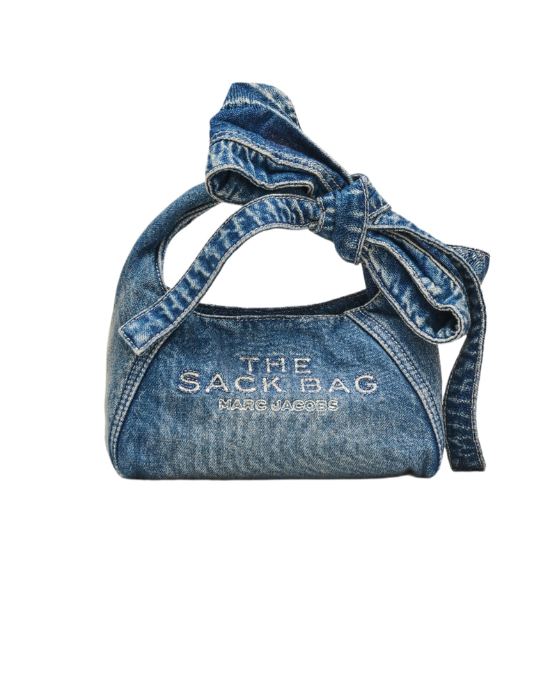 Marc Jacobs The Denim Bow Mini Sack Shoulder Handbag – ShopCGX