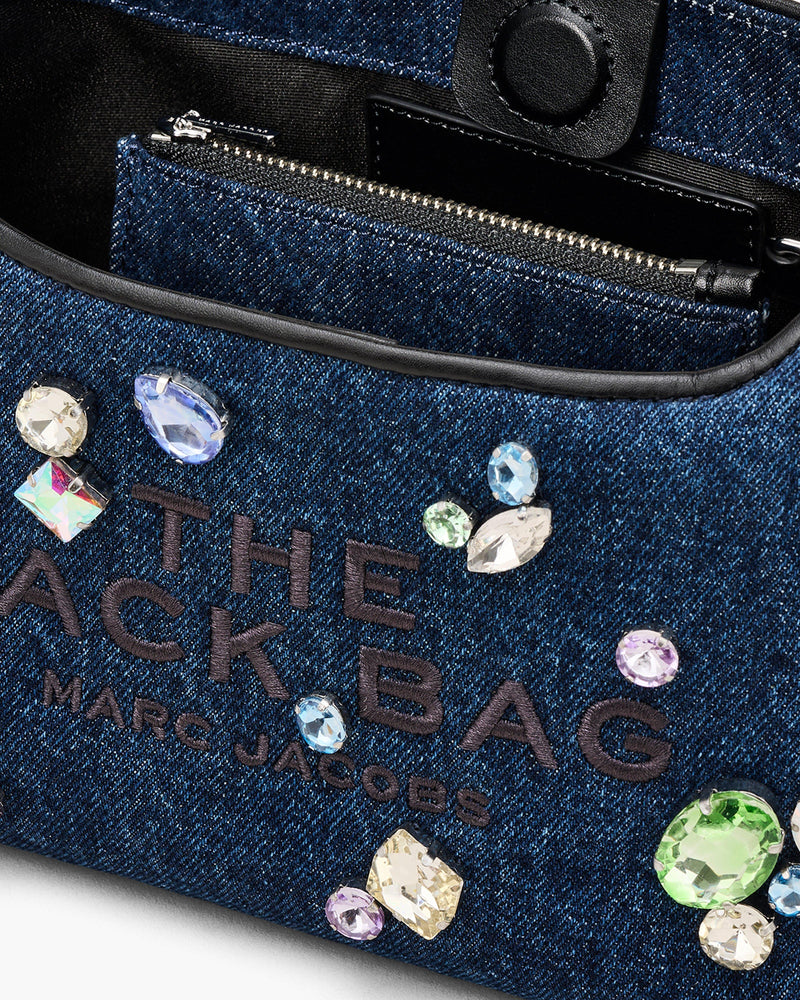 Marc Jacobs The Gem Denim Mini Sack Shoulder Handbag