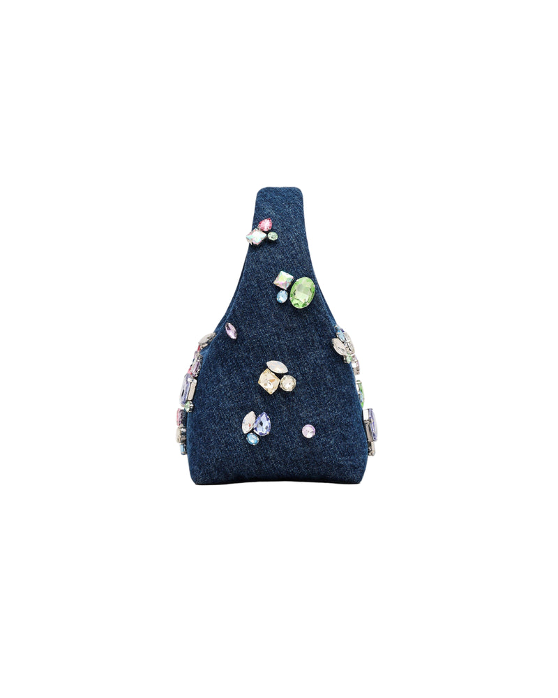 Marc Jacobs The Gem Denim Mini Sack Shoulder Handbag