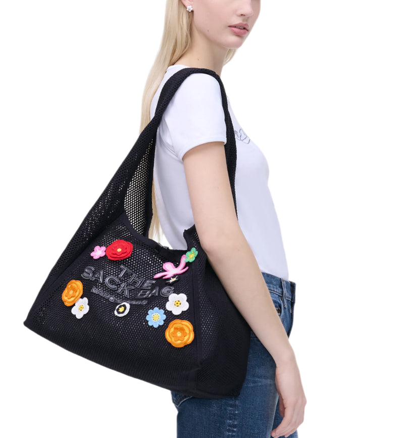 ハンドバッグ MARC JACOBS 'The Daisy Mini Sack' handbag Marc Jacobs The Mini Daisy Leather Sack Bag Black/White in