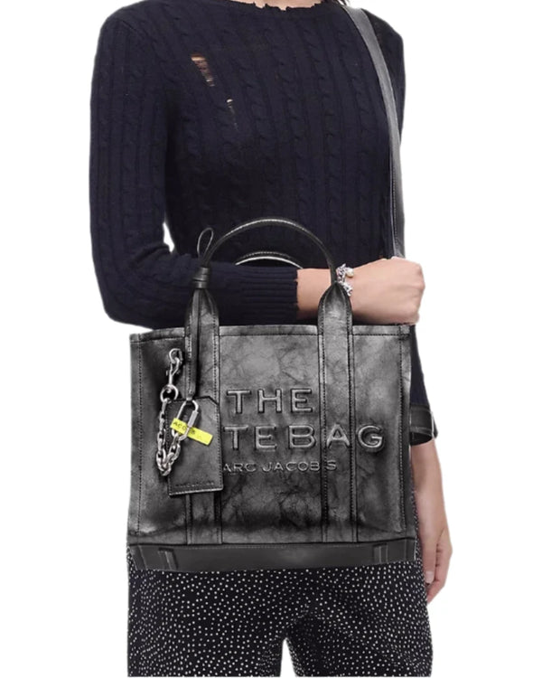 Marc Jacobs The Metallic Distressed Medium Tote Handbag