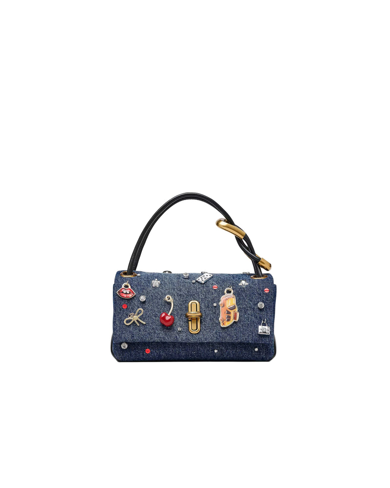 Marc Jacobs The Trinket Charm Denim Mini Dual Shoulder Handbag