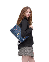 Marc Jacobs The Trinket Charm Denim Large Dual Shoulder Handbag