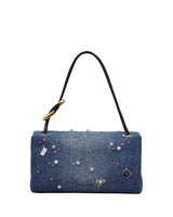 Marc Jacobs The Trinket Charm Denim Large Dual Shoulder Handbag
