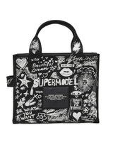 Marc Jacobs The Punk Scribble Canvas Small Tote Handbg