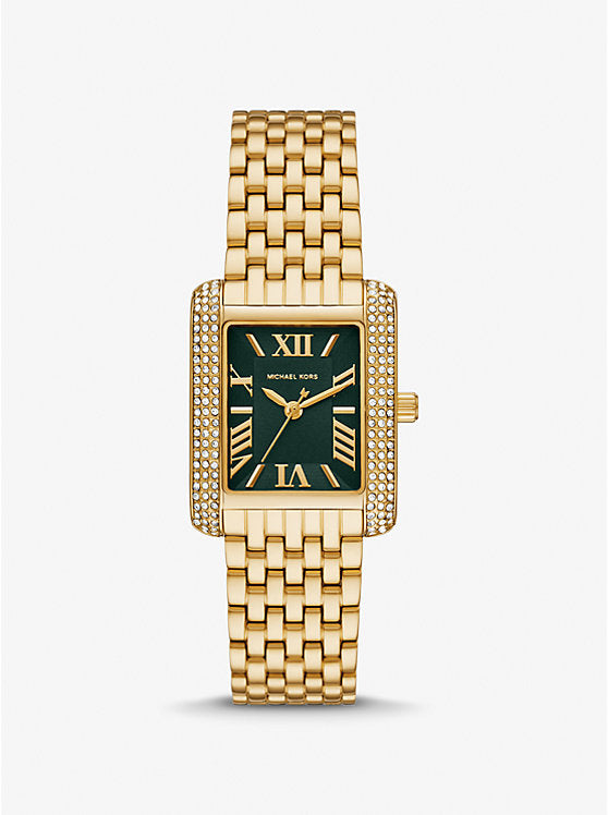 Michael Kors Petite Emery Pavé Gold-Tone Watch