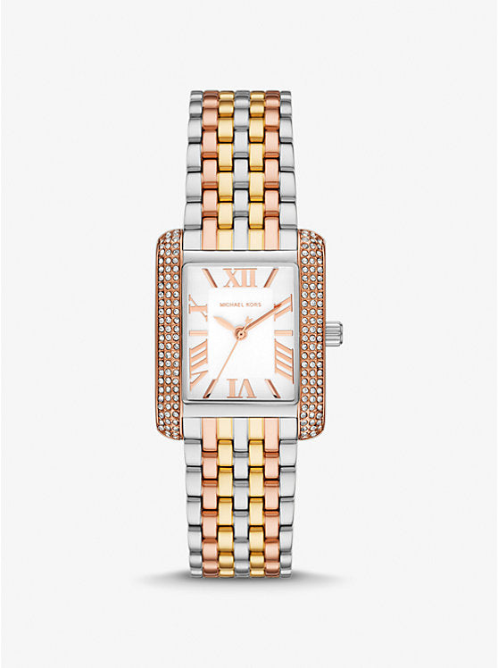 Michael Kors Petite Emery Pavé Tri-Tone Watch