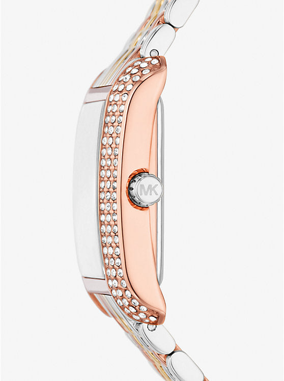 Michael Kors Petite Emery Pavé Tri-Tone Watch