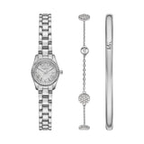 Michael Kors Lexington Three-Hand Silver-Tone Stainless Steel Watch Gift Set